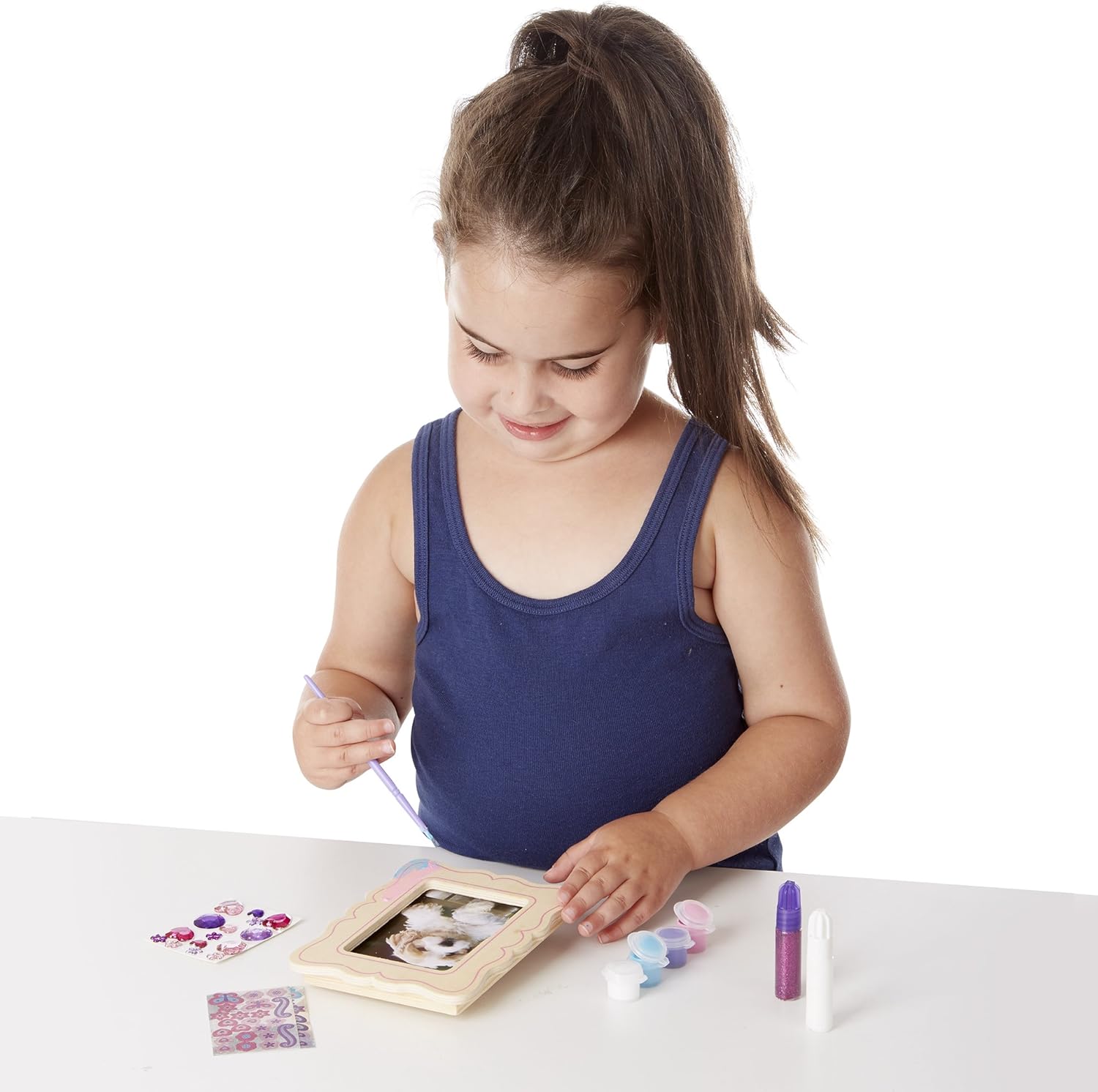 Melissa & Doug Decorate-Your-Own Wooden Picture Frame Craft Kit (fits 3.25 x 4.5 inch picture)