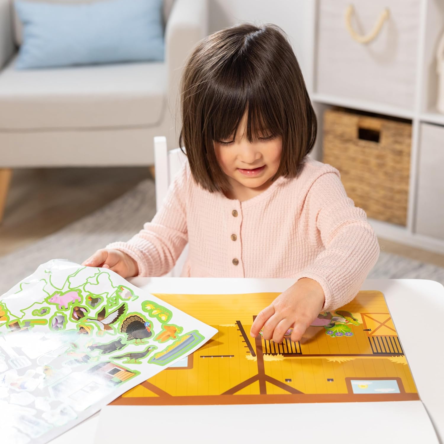 Melissa & Doug Reusable Sticker Pad: Farm - 280+ Stickers, 5 Scenes