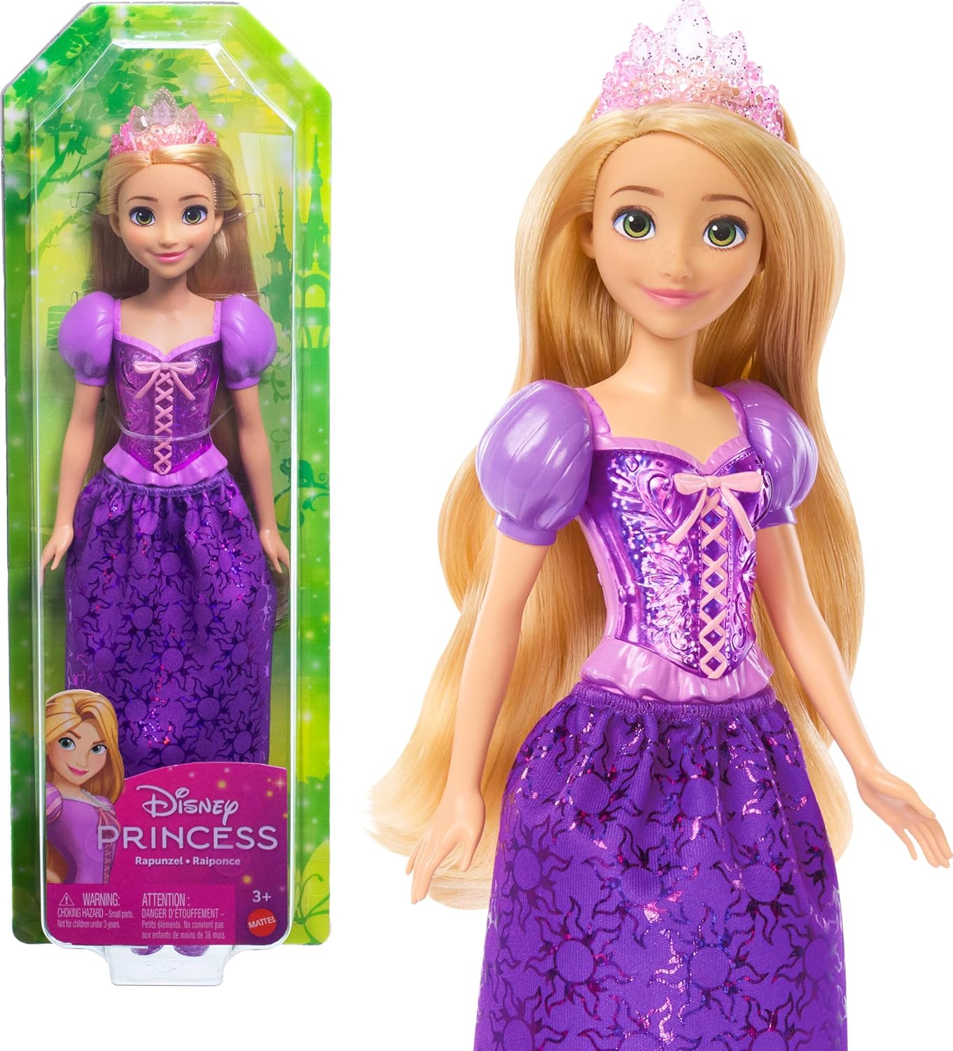 Mattel Disney Princess Tiana Doll in Sparkling Fashion with Removable Skirt, Tiara and Shoes, Posable & Collectible, Inspired by Movie