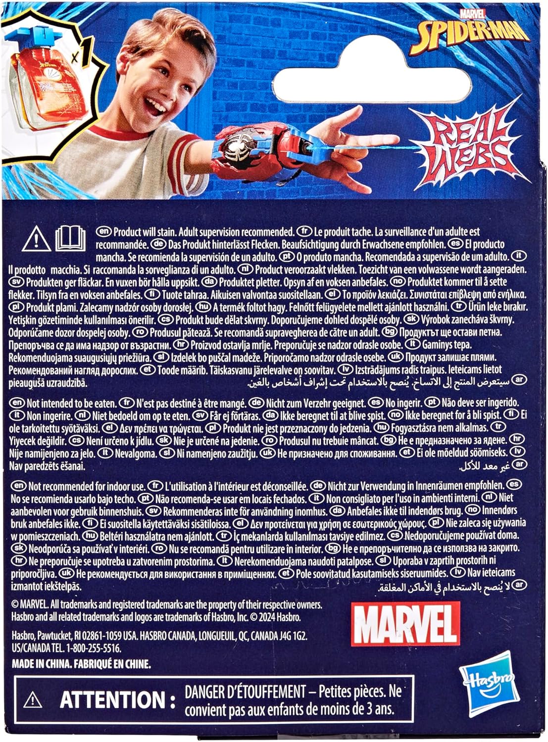 Marvel Spider-Man Real Webs Ultimate Web Fluid Refill for the Ultimate Web Blaster Role Play Web Shooter, Super Hero Toys for kids, Ages 5+