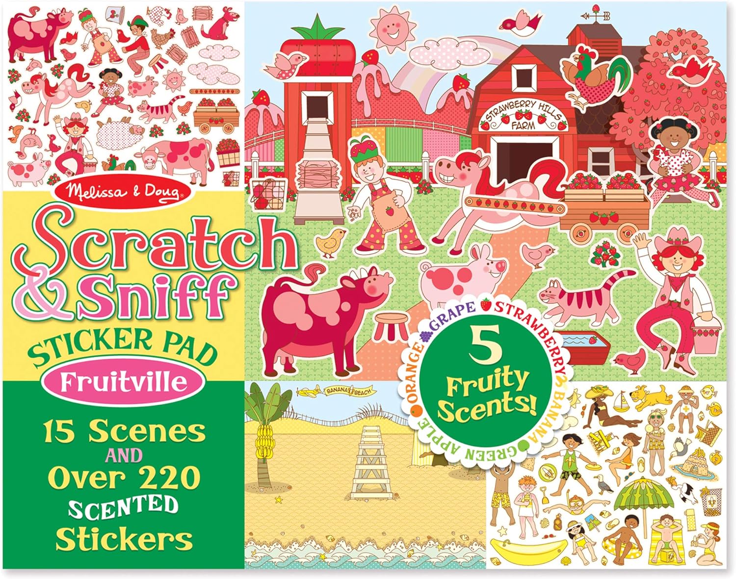 Melissa & Doug Scratch And Sniff Sticker Pad: Fruitvale - 220+ Fruit-Scented Stickers