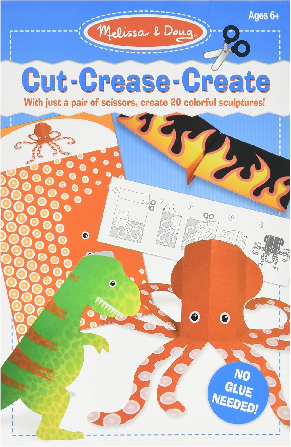 Melissa & Doug (Pink) - Cut-Crease-Create Paper Pads 15cm x 23cm 20 Sheets-Pink